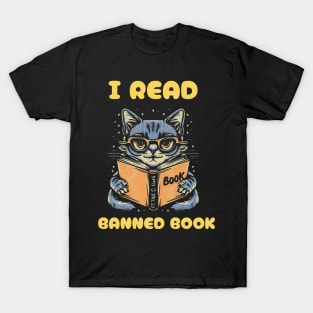 cat i read banned books T-Shirt